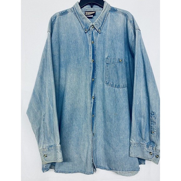 Vintage Embossed Eagle Authentic Prime Union Wear XXL U.S.A. Denim Shirt Jacket - Picture 2 of 11